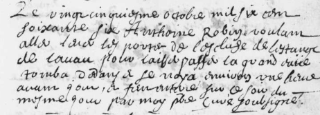 décès, Antoine Robin, Chanteloup, 17e siècle