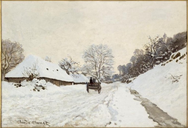Claude-Monet_la_Charrette_Route_sous_la_neige_a_honfleur_RMN_Orsay